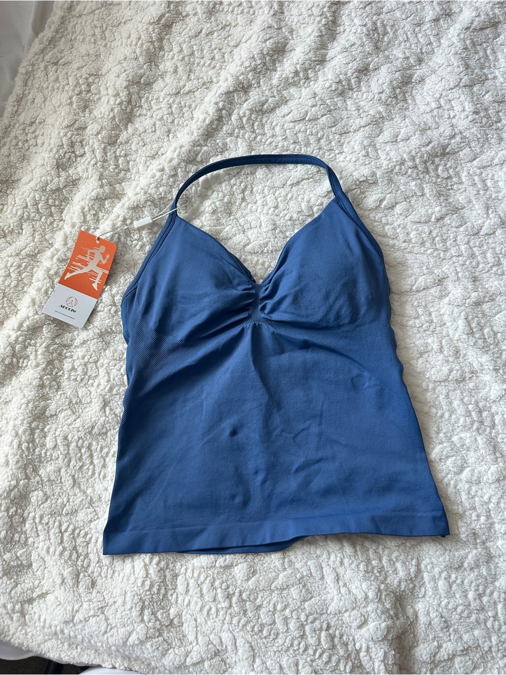 Impact Longline Strappy Top Halter Sports Bra Sleeveless Gym Workout Tank Tops